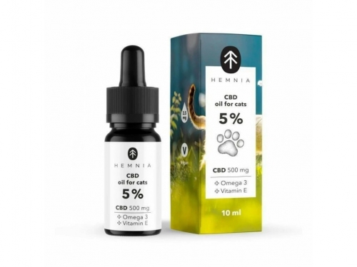 Hemnia CBD έλαιο για γάτες 5 %, 500 mg, 10 ml
