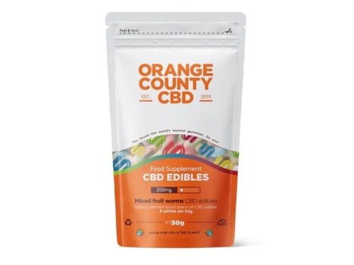 Orange County CBD Gummies Worms, 200 mg CBD 50 g